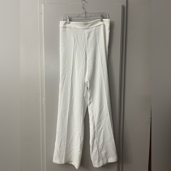 Zara NWT White Lightweight Casual Relaxed Fit Business Casual Pants Slacks Sz L - Picture 8 of 9